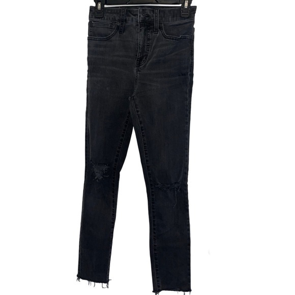 🩵 Madewell Curvy Dark Wash High Rise Skinny Jeans SIZE 25 inch Waist BLACK - Picture 1 of 8